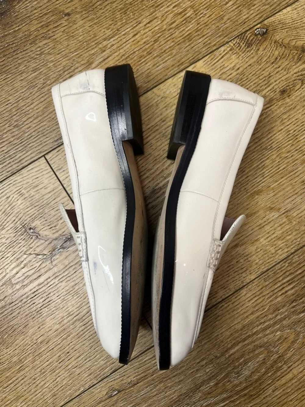 Kate Spade Lori White Patent Leather Loafers size 8B